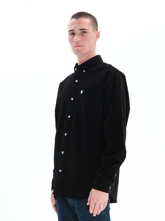 Long-sleeved Corduroy Shirt Black