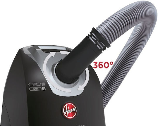 Hoover H-Power 700 HE720PET 011 Ηλεκτρική Σκούπα 850W με Σακούλα 6lt Μαύρη