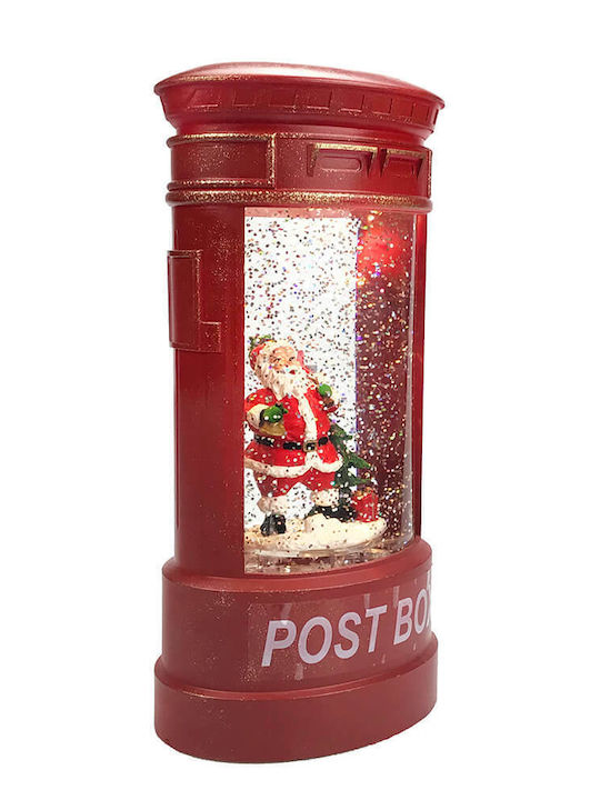 Christmas Decorative Mailbox Lighted with Santa Claus 11.6x11.6x23cm