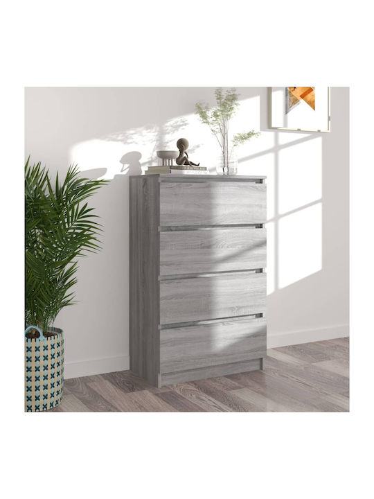 Comoda pentru Dormitor Lemnoasă cu 4 sertare Grey Sonoma 60x35x98.5buc