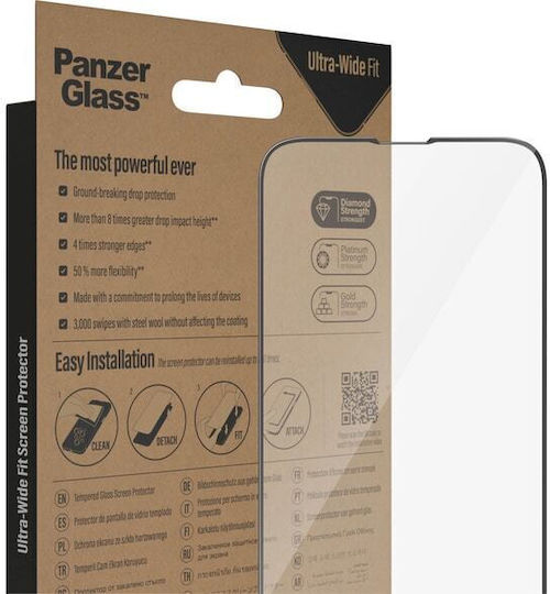 PanzerGlass Ultra-wide Fit Full Face Tempered Glass (iPhone 17e / 16e / 14 / 13 / 13 Pro)