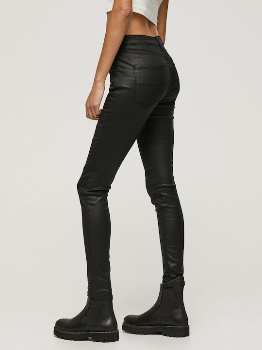 Regent Women's High-waisted Fabric Trousers Skinny Fit Black