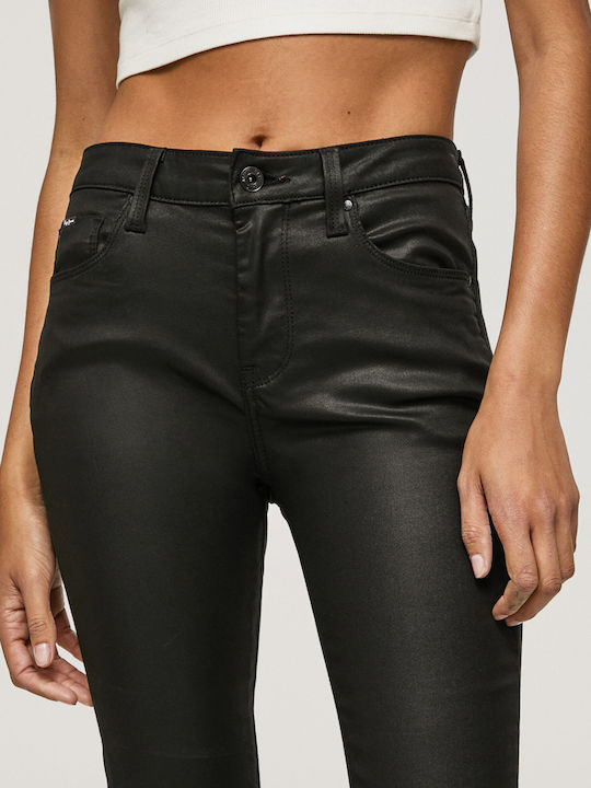 Regent Women's High-waisted Fabric Trousers Skinny Fit Black