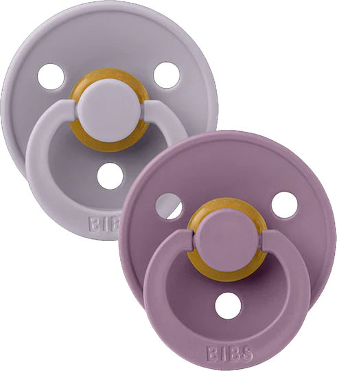 Bibs Pacifiers Rubber Fossil Grey / Mauve for 6-18 months 2pcs