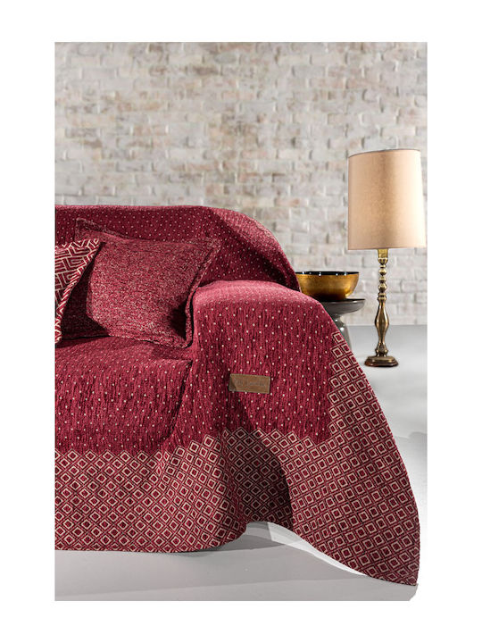 Guy Laroche Four-Seater Sofa Throw Libra 180x350cm Burgundy