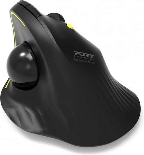Port Designs 900719 Wireless Ergonomic Bluetooth Mouse with Trackball Black