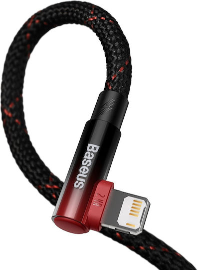 Baseus MVP 2 Angle (90°) / Braided USB to Lightning Cable Μαύρο / Κόκκινο 2m
