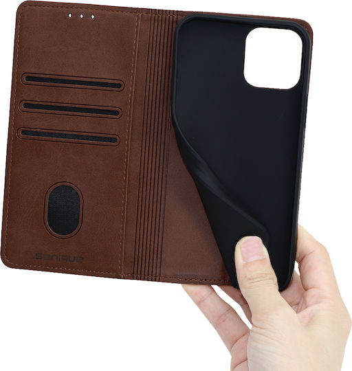 Sonique Vintage Wallet Synthetic Leather Brown (Realme 8i)