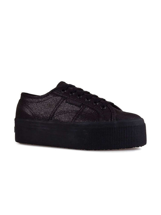 Superga 2790 Γυναικεία Flatforms Sneakers Μαύρα