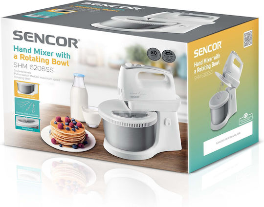 Sencor Μίξερ με Inox Κάδο 2.5lt Λευκό 500W