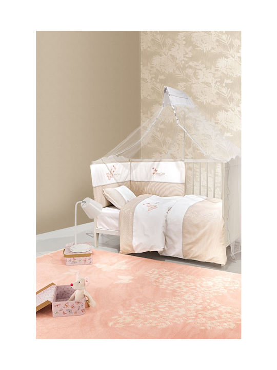 Saint Clair Contessa Baby Sheets Set Crib Cotton Beige 110x170cm 3pcs