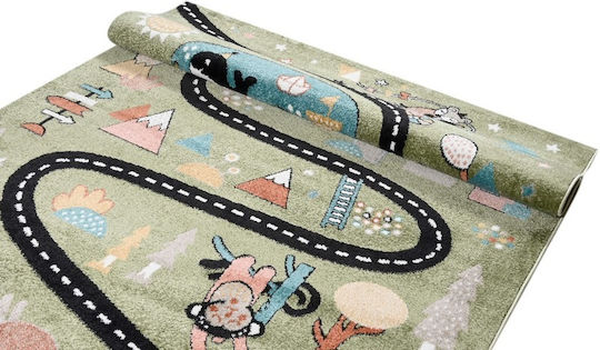 Balsan Carousel Kinder Teppich Straße Grün 160x230cm
