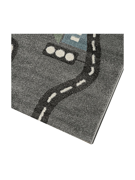 Beauty Home Kids Synthetic Rug Yolo 9519 Road 133x190cm 12mm Grey