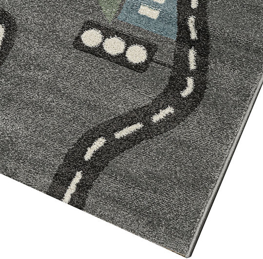 Beauty Home Kids Synthetic Rug Yolo 9519 Road 133x190cm 12mm Grey