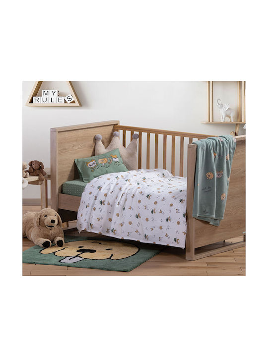 Nef-Nef Homeware Spy Squad Детско килимче Памучно Зелен 100x100см