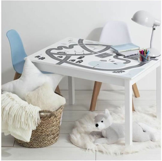 Car track Kids Table White