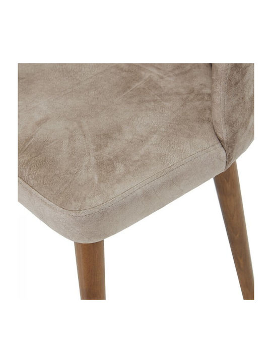 Adeline Столички Трапезария плюшени Beige / Antique Walnut 1бр 49x52x91бр