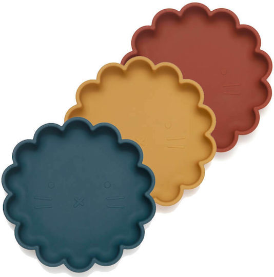Petit Monkey Baby Food Plate Lion made of Silicone Red