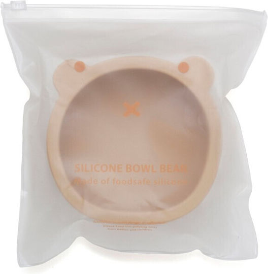 Petit Monkey Baby Food Bowl Bear made of Silicone Beige