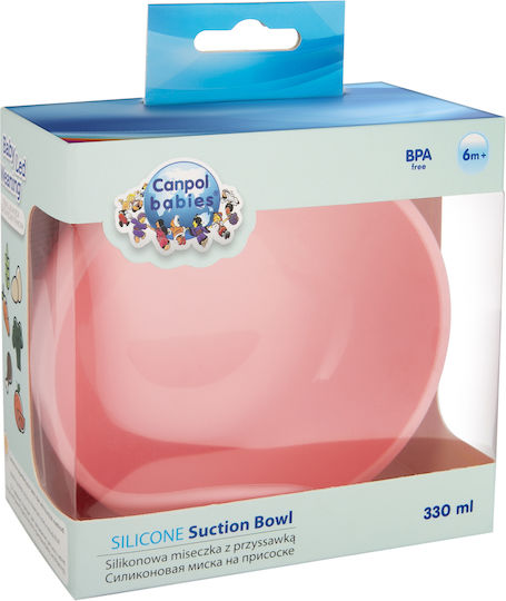 Canpol Babies Παιδικό Μπωλ Φαγητού από Σιλικόνη Suction Pink