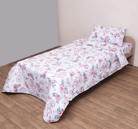 Viopros Kids Quilt Set Single with Pink Pillowcase 160x240cm