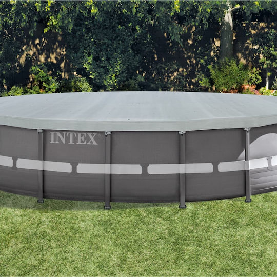 Intex Deluxe Ultra Αντηλιακό Προστατευτικό Κάλυμμα Πισίνας Στρογγυλό Διαμέτρου 549εκ. Ασημί