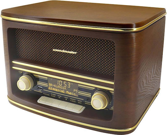 Soundmaster Nostalgic Φορητό Ηχοσύστημα με Ραδιόφωνο / CD / USB / MP3 / Bluetooth Καφέ