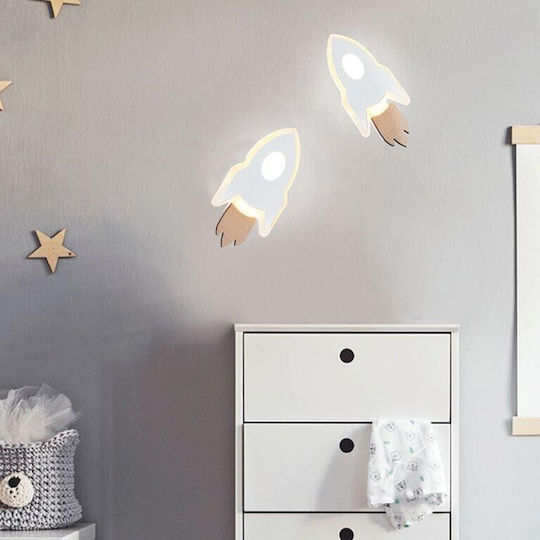 Aca Kinder Wandleuchte LED Nasa Blue