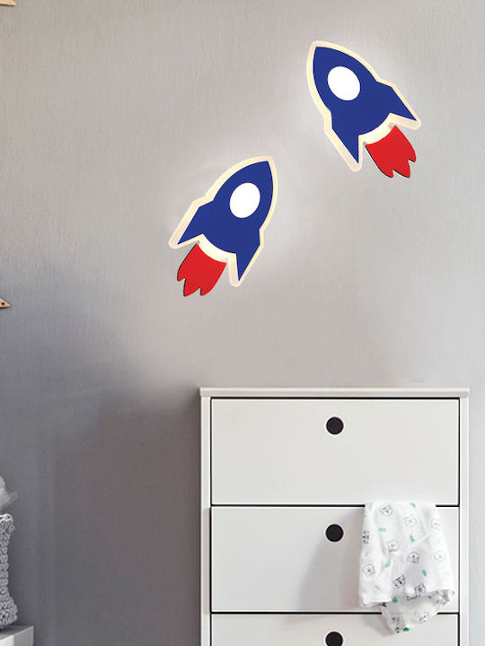Aca Kinder Wandleuchte LED Nasa Blue