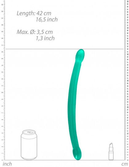 Shots Real Rock Crystal Clear Double Dildo Doppeldildo Green 42cm