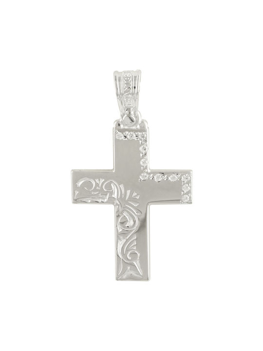 Triantos Women's White Gold Cross 14K