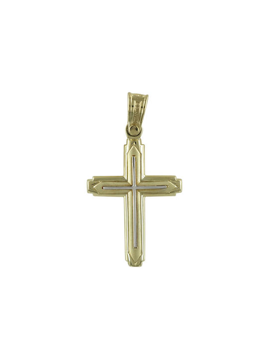 Triantos Men's Gold Cross 14K with the Crucified with Chain