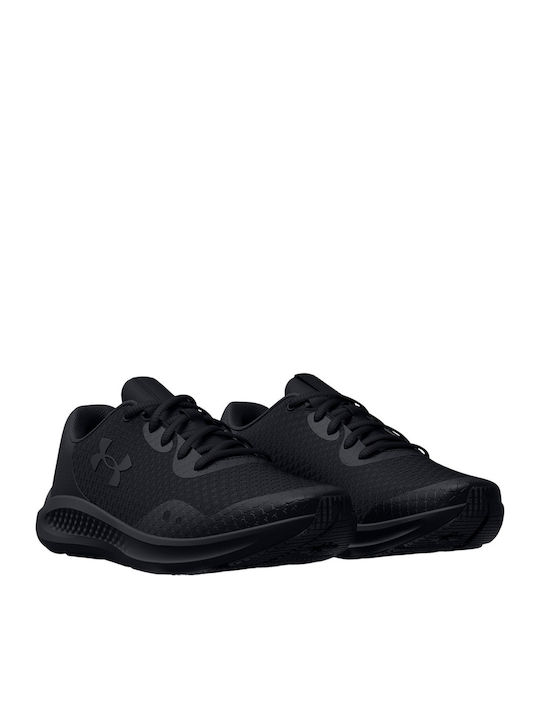 Charged Pursuit 3 Gs Kinder Sportschuhe Laufen mit Schnürsenkeln Schwarz