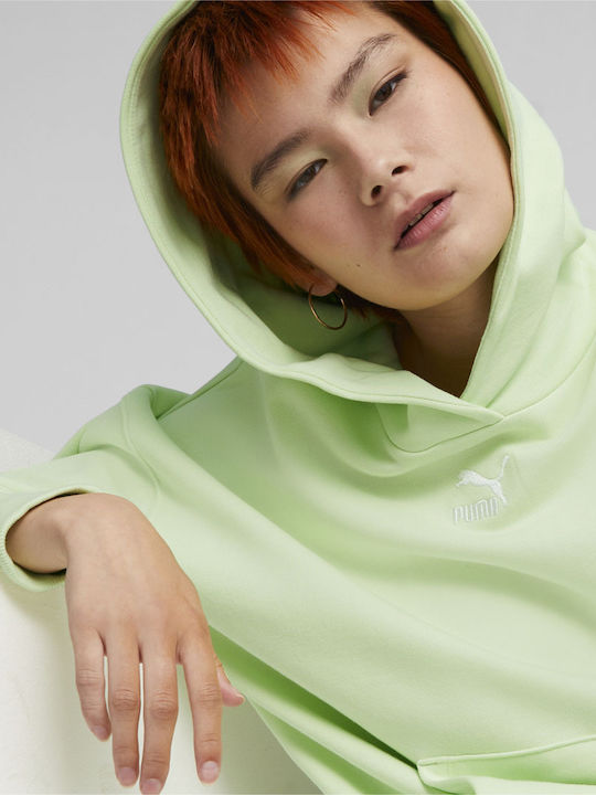 Puma Classics Women's Long Hooded Sweatshirt Green