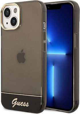 Guess Translucent Umschlag Rückseite Kunststoff Black / Transparent (iPhone 14) GUHCP14SHGCOK