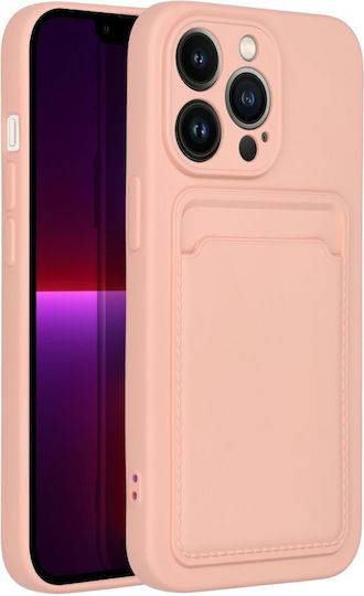 Forcell Card Back Cover Σιλικόνης με Υποδοχή για Κάρτες Κοραλί (iPhone 14 Pro)