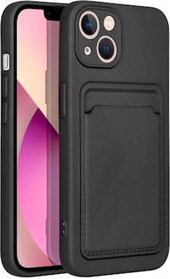 Forcell Card Silicone Back Cover with Credit Card Holder Black (iPhone 14)