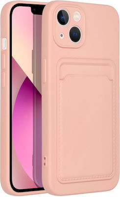 Forcell Card Silicone Back Cover with Credit Card Holder Coral (iPhone 14)