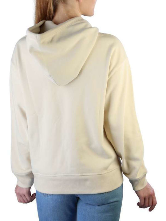 Levi's Women's Long Hooded Sweatshirt Beige