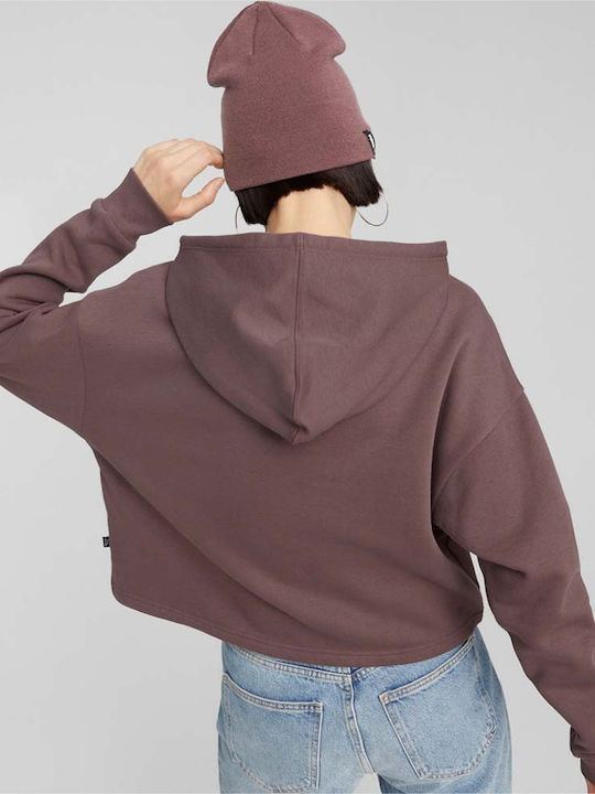 PUMA Logo Women's Sweatshirt Brown with Hood