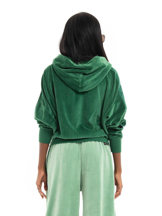 Ralph Lauren Women's Cropped Velvet Cardigan Green