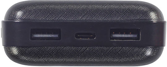 Lamtech LAM112112 Power Bank 20000mAh με 2 Θύρες USB-A Μαύρο