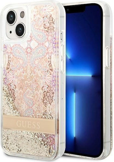 Guess Liquid Glitter Paisley Back Cover Silicon Aur (iPhone 14 Plus)