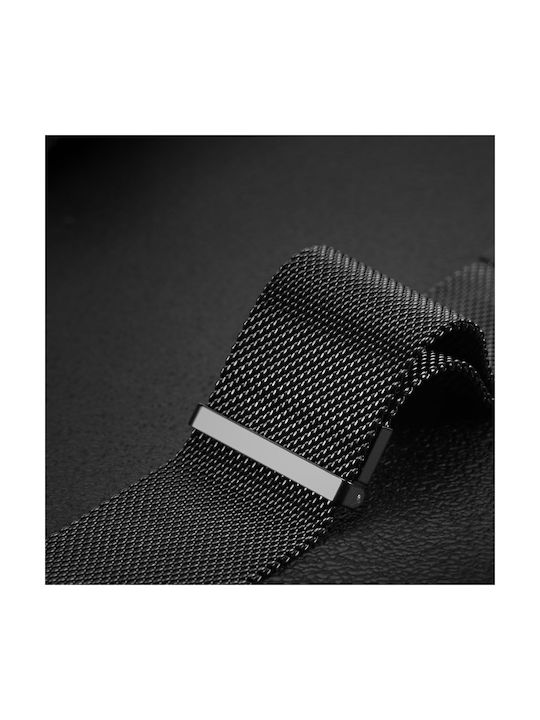 Dux Ducis Magnetic Wristband Milanese Version Λουράκι Ανοξείδωτο Ατσάλι Μαύρο (Galaxy Watch / Huawei Watch / Honor Watch / Xiaomi Watch (22mm band))