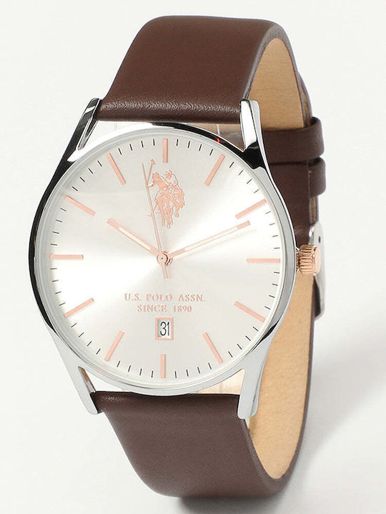U.S. Polo Assn. Colin Men's Watch 40mm Battery with Brown Leather Strap