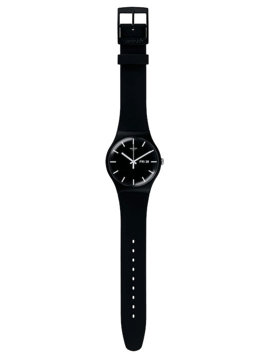 Swatch Rebel Again Men's Watch 41mm Battery with Black Rubber Strap