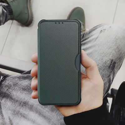 Forcell Razor Carbon Portofel Piele artificială Dark Green (Redmi 9C)