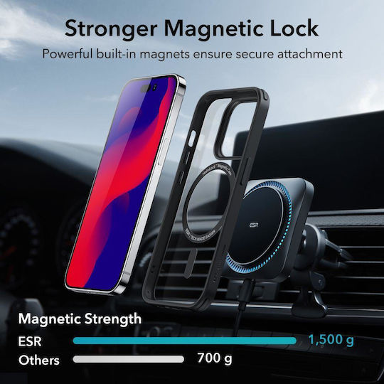 ESR CH Halolock Magsafe Back Cover Silicone 0.5mm Clear/Black (iPhone 14 Pro)