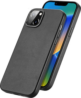 Dux Ducis Grit Synthetic Leather Back Cover Black (iPhone 14)