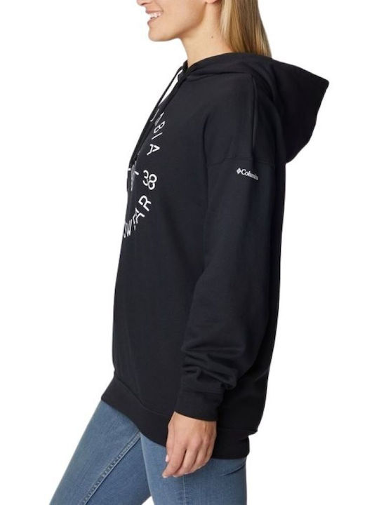 Long Women's Sweatshirt Hooded Black